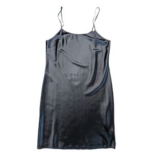 Reitmans‎ Women's Medium Black Polyester Satin Slip Nightie Dress Lingerie
